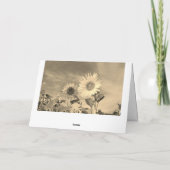 Carte Merci avec tournesols jaunes (Dos)