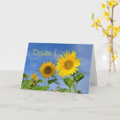 Carte Merci avec tournesols jaunes (Fleur jaune)