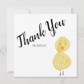 Carte Merci Baby shower d'aquarelle à main de canard (Devant)