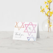 Carte Merci Bat mitzvah de monogramme d'aquarelle (Fleur jaune)