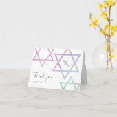 Carte Merci Bat mitzvah de monogramme d'aquarelle (Fleur jaune)