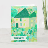 Carte MERCI BEAUCOUP Home Garden Watercolor Cute (Devant)