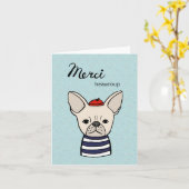 Carte Merci Beaucoup Merci français Bulldog (Fleur jaune)
