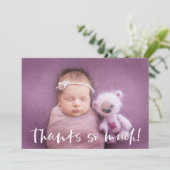 Carte Merci Beaucoup | Merci photo bébé | Blanc (Debout devant)