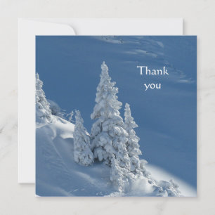 Carte Merci Beaux arbres de neige de montagne Christian