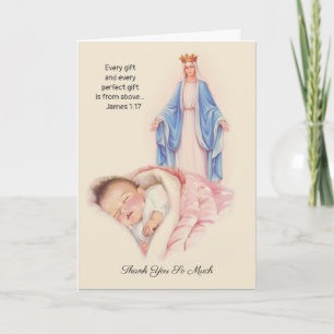 Carte Merci Bébé Fille Bienheureuse Vierge Marie Catholi