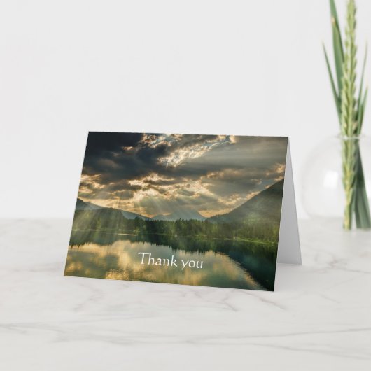 Carte Merci Belle Écriture du lever du soleil brisant la (Devant)