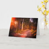 Carte Merci Belle forêt sauvage sentier coucher du solei (Fleur jaune)