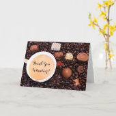 Carte Merci Bénévolat Café Et Truffes De Chocolat (Fleur jaune)
