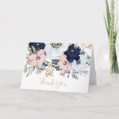 Carte Merci bleu et rose pâle (Devant)