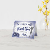 Carte Merci bleu marine (Fleur jaune)