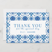 Carte Merci bleu moderne été méditerranéen (Devant)