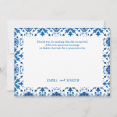 Carte Merci bleu moderne été méditerranéen (Dos)