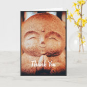 Carte Merci Bouddha heureux  (Fleur jaune)