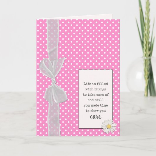 Carte Merci Bow sur Pois (Devant)