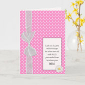 Carte Merci Bow sur Pois (Fleur jaune)