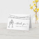 Carte Merci Bubly Champagne Toast & String Lights (Fleur jaune)