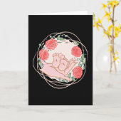 Carte Merci Cadeau Midwoman main avec pieds bébé (Fleur jaune)