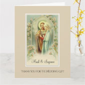 Carte Merci catholique pour cadeau Mariage (Fleur jaune)