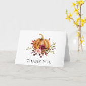 Carte Merci Citrouille d'automne (Fleur jaune)