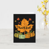 Carte Merci Citrouille feuille mignon Thanksgiving Fall (Fleur jaune)
