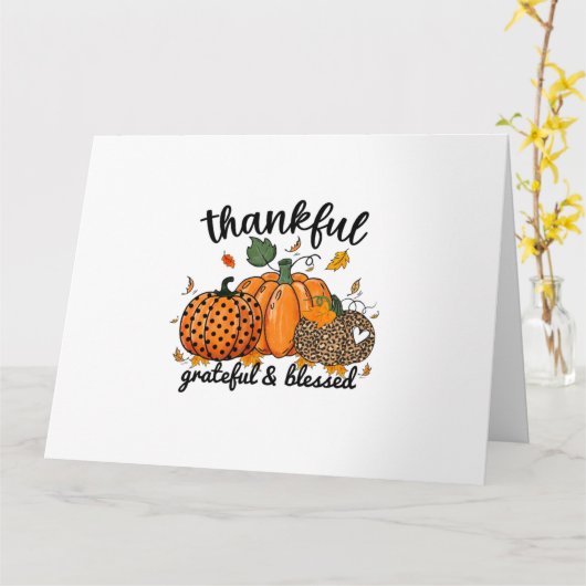 Carte Merci Citrouille Reconnaissant Et Béni (Fleur jaune)