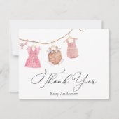 Carte Merci classique pour bébé fille (Devant)