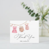 Carte Merci classique pour bébé fille (Debout devant)