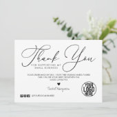 Carte Merci client de script noir blanc minimal (Debout devant)