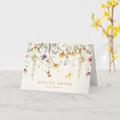 Carte Merci client Fleur sauvage rustique (Fleur jaune)