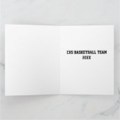 Carte MERCI COACH Basketball Team Orange Black White (Intérieur)