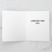 Carte MERCI COACH Dames équipe de golf rose noir blanc (Intérieur)