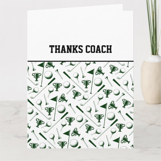 Carte MERCI COACH Golf Balls Team Green Black (Devant)