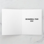 Carte MERCI COACH Joueurs de l'équipe de baseball Rouge (Intérieur)