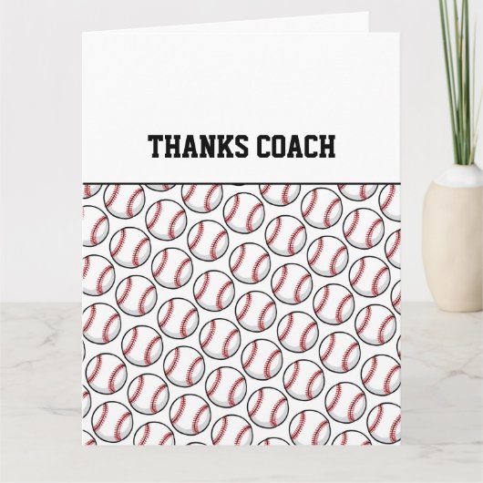Carte MERCI COACH Joueurs de l'équipe de baseball Rouge (Devant)