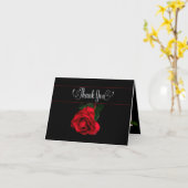 Carte Merci, collection de rose rouge/noir/rouge (Fleur jaune)