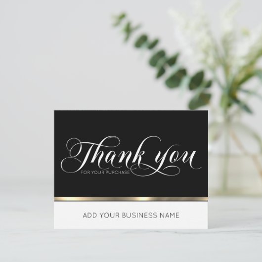 Carte Merci Commande Business Gold Noir (Debout devant)
