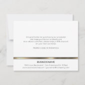 Carte Merci Commande Business Gold Noir (Dos)