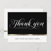 Carte Merci Commande Business Gold Noir (Devant / Derrière)