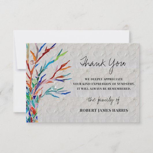 Carte Merci commémoratif funéraire de Sympathy (Devant)