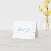 Carte Merci Confetti Coeurs Bleus (Fleur jaune)