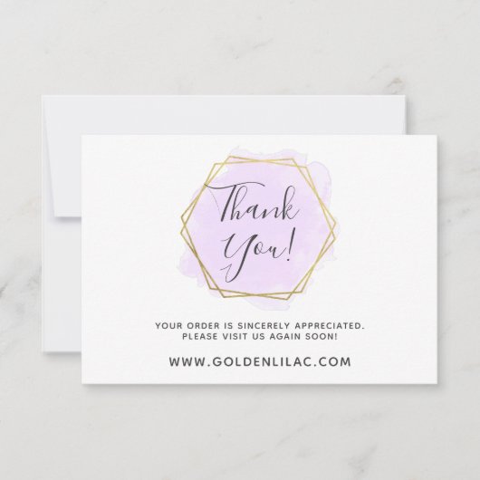 Carte Merci couleur pourpre et or moderne (Devant)