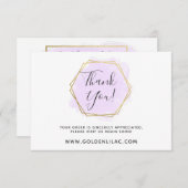 Carte Merci couleur pourpre et or moderne (Devant / Derrière)