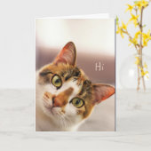 Carte Merci Cute Chat Kitten Animal Card (Fleur jaune)
