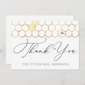 Carte Merci d'abeilles dorées moderne (Devant / Derrière)
