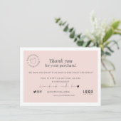 Carte Merci d'affaires chic moderne rose (Debout devant)