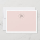 Carte Merci d'affaires chic moderne rose (Dos)