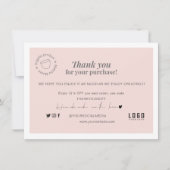 Carte Merci d'affaires chic moderne rose (Devant)