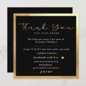 Carte Merci d'affaires élégant Noir et Or (Devant / Derrière)