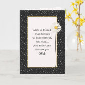 Carte Merci Daisy à pois (Fleur jaune)
